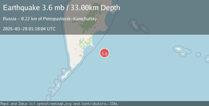 Map of OFF EAST COAST OF KAMCHATKA