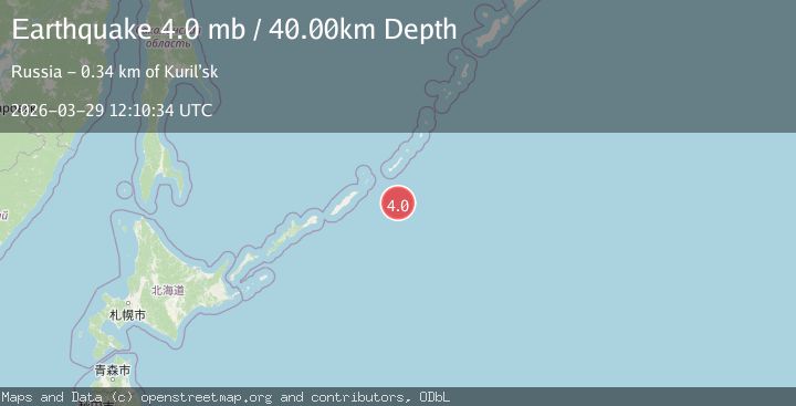 Map of EAST OF KURIL ISLANDS