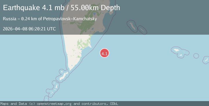 Map of OFF EAST COAST OF KAMCHATKA