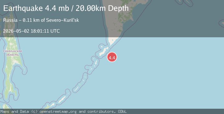 Map of EAST OF KURIL ISLANDS