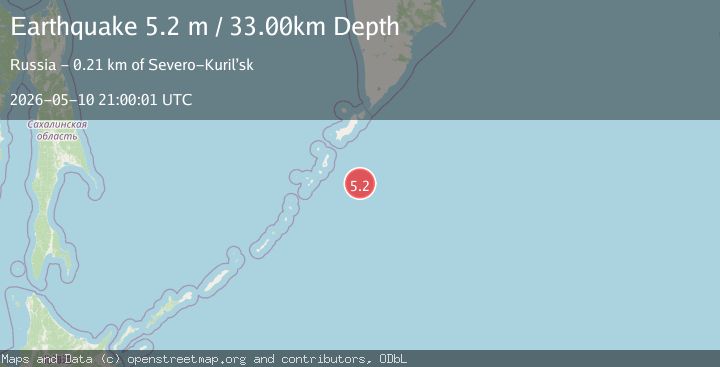 Map of EAST OF KURIL ISLANDS