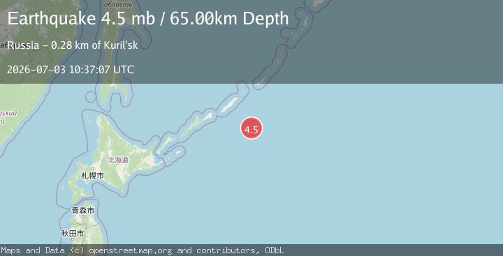 Map of EAST OF KURIL ISLANDS