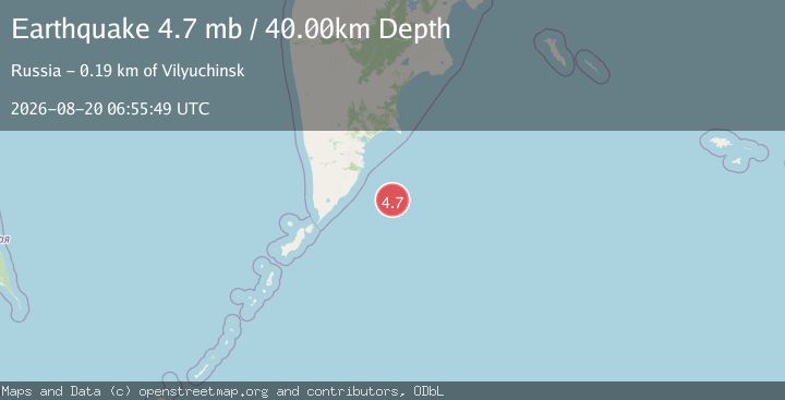 Map of OFF EAST COAST OF KAMCHATKA