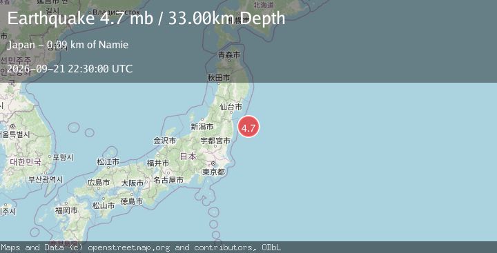 Map of OFF EAST COAST OF HONSHU, JAPAN