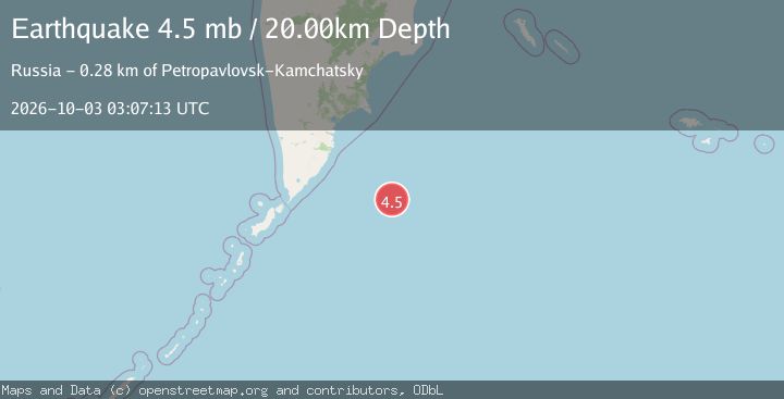 Map of EAST OF KURIL ISLANDS