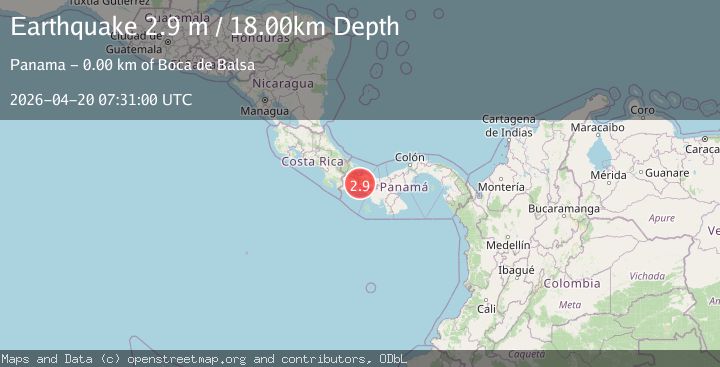 Map of PANAMA-COSTA RICA BORDER REGION