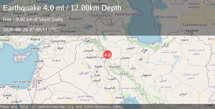 Map of IRAN-IRAQ BORDER REGION
