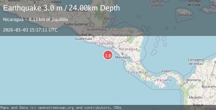 Map of NEAR COAST OF NICARAGUA