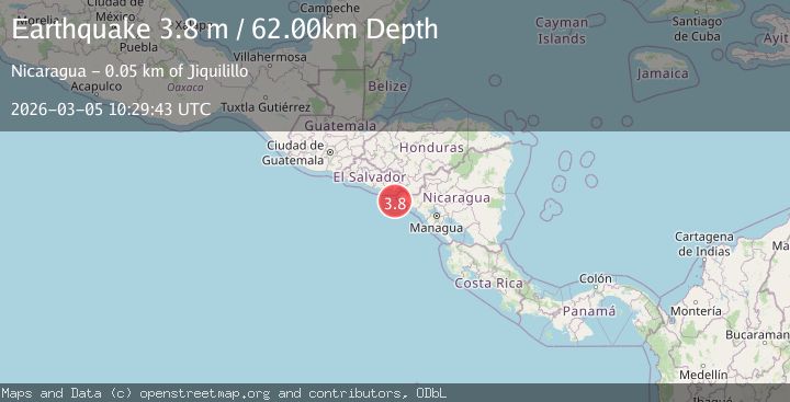 Map of NEAR COAST OF NICARAGUA