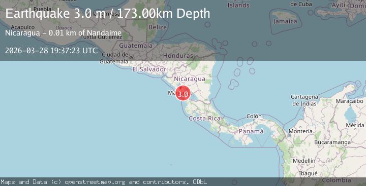 Map of NEAR COAST OF NICARAGUA