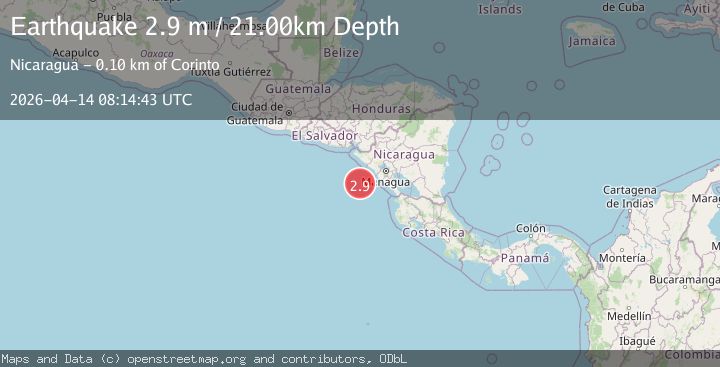 Map of NEAR COAST OF NICARAGUA