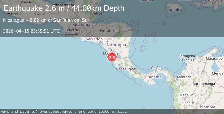 Map of NEAR COAST OF NICARAGUA