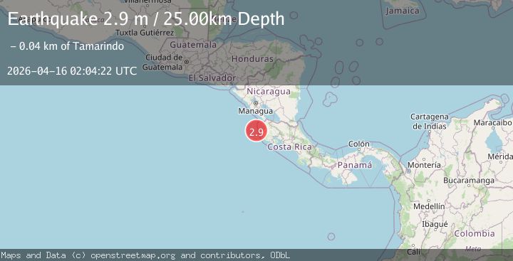 Map of OFF COAST OF COSTA RICA