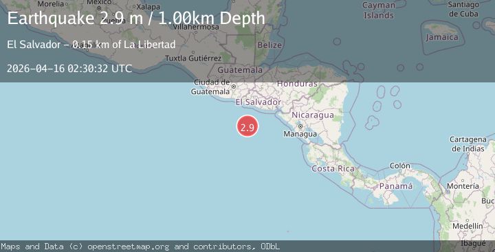 Map of OFF THE COAST OF EL SALVADOR