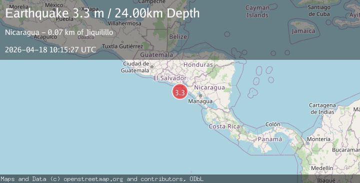 Map of NEAR COAST OF NICARAGUA