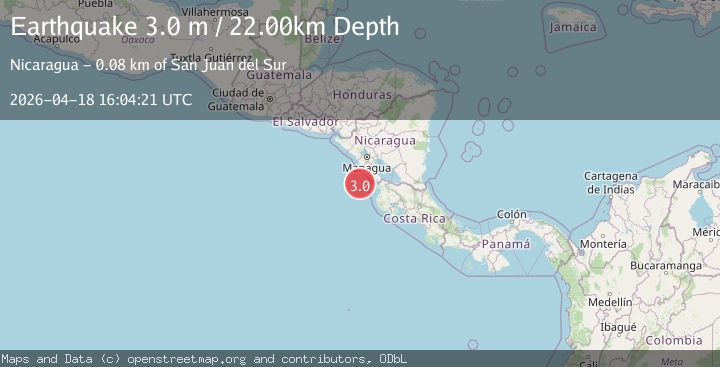 Map of NEAR COAST OF NICARAGUA
