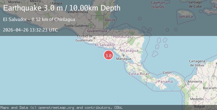 Map of OFF THE COAST OF EL SALVADOR
