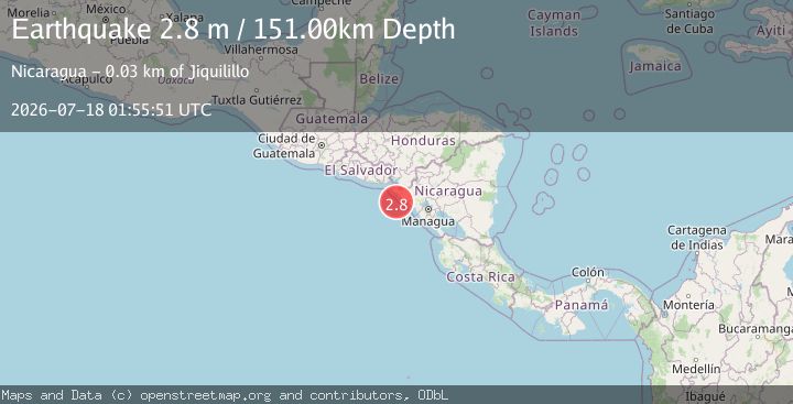 Map of NEAR COAST OF NICARAGUA