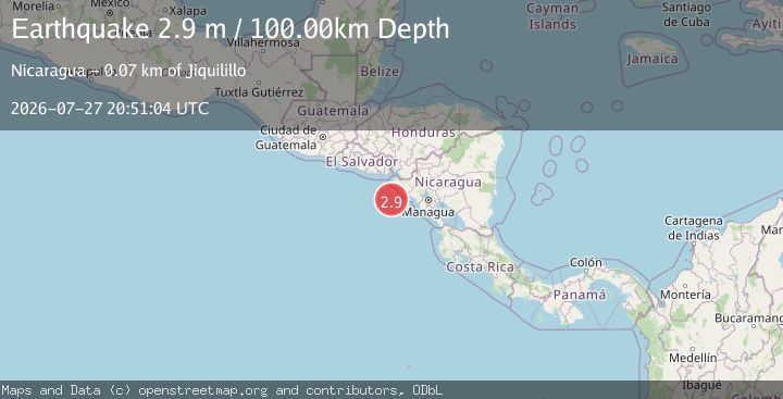 Map of NEAR COAST OF NICARAGUA