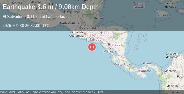 Map of OFF THE COAST OF EL SALVADOR