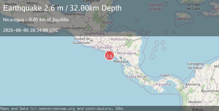 Map of NEAR COAST OF NICARAGUA