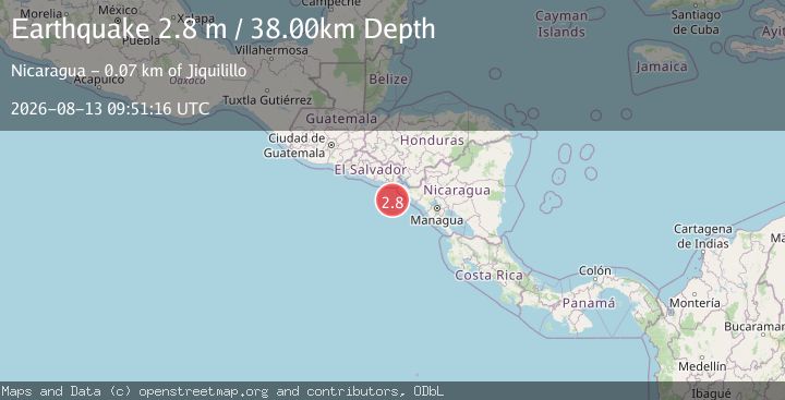 Map of NEAR COAST OF NICARAGUA