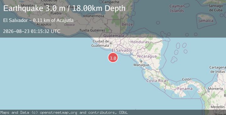 Map of OFF THE COAST OF EL SALVADOR