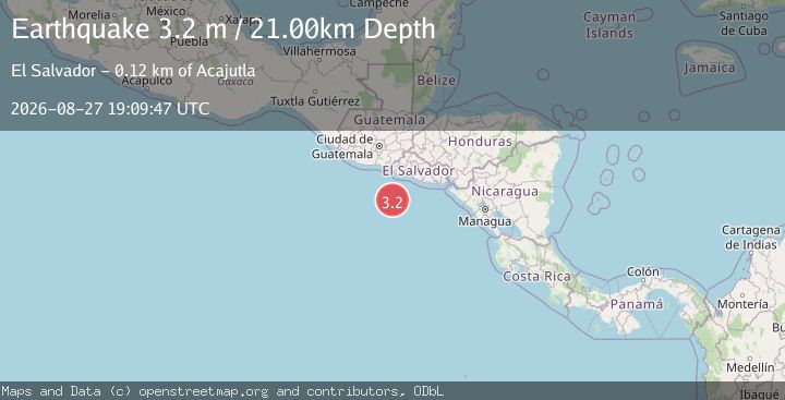 Map of OFF THE COAST OF EL SALVADOR