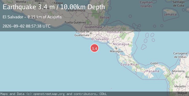 Map of OFF THE COAST OF EL SALVADOR