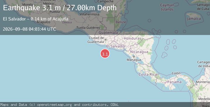 Map of OFF THE COAST OF EL SALVADOR
