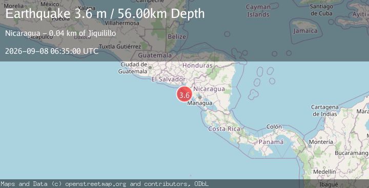 Map of NEAR COAST OF NICARAGUA
