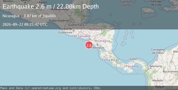 Map of NEAR COAST OF NICARAGUA