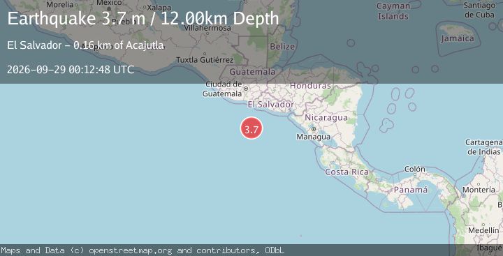 Map of OFF THE COAST OF EL SALVADOR