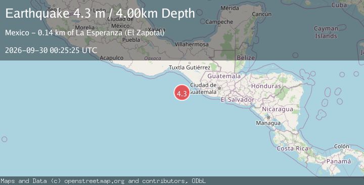 Map of OFF COAST OF CHIAPAS, MEXICO