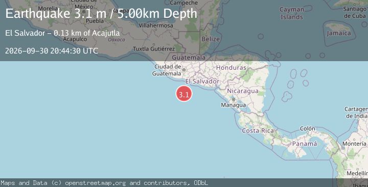 Map of OFF THE COAST OF EL SALVADOR