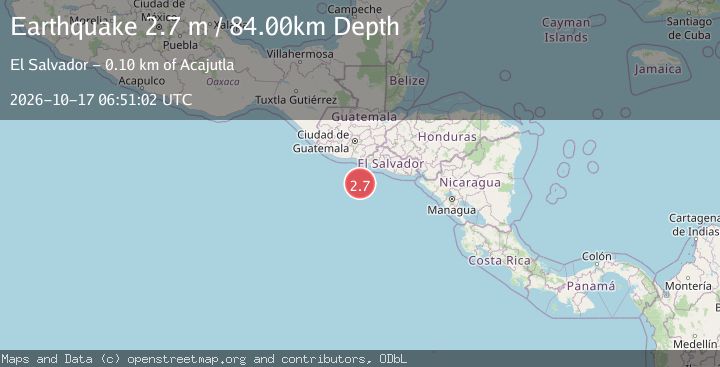 Map of OFFSHORE EL SALVADOR