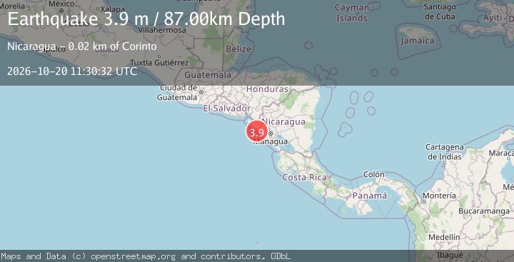 Map of NEAR COAST OF NICARAGUA