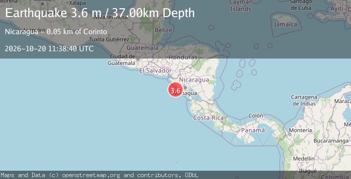 Map of NEAR COAST OF NICARAGUA