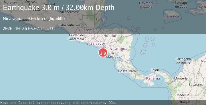 Map of NEAR COAST OF NICARAGUA
