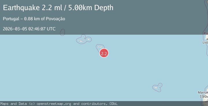 Map of AZORES ISLANDS REGION