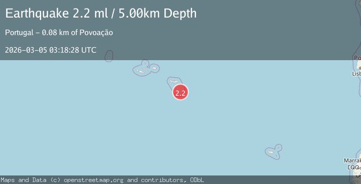 Map of AZORES ISLANDS REGION