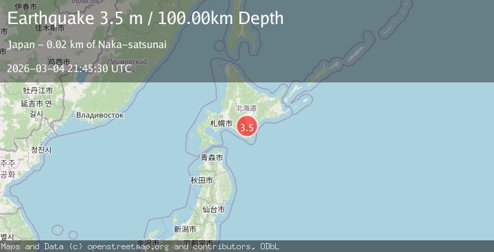 Map of HOKKAIDO, JAPAN REGION