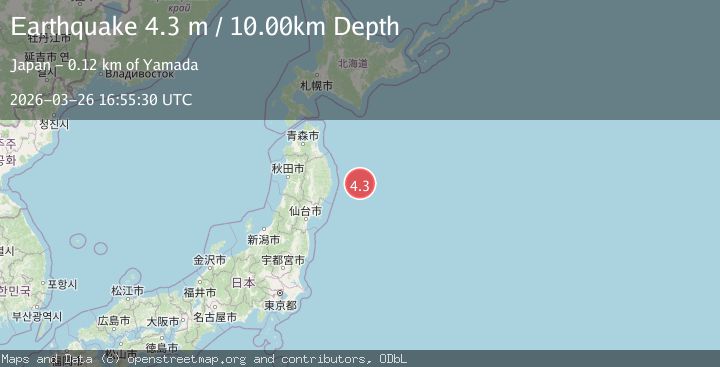 Map of OFF EAST COAST OF HONSHU, JAPAN