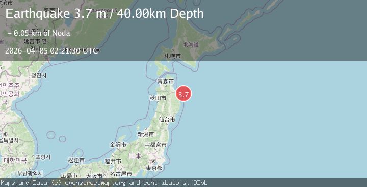 Map of NEAR EAST COAST OF HONSHU, JAPAN