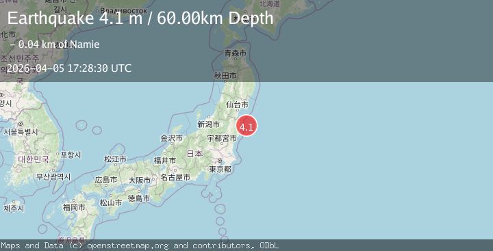 Map of NEAR EAST COAST OF HONSHU, JAPAN