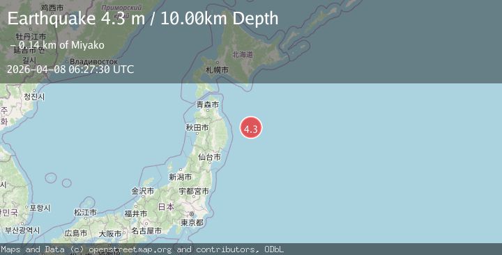 Map of OFF EAST COAST OF HONSHU, JAPAN