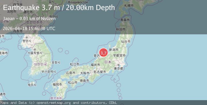 Map of NEAR WEST COAST OF HONSHU, JAPAN