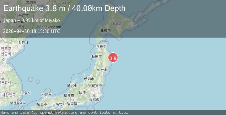 Map of NEAR EAST COAST OF HONSHU, JAPAN