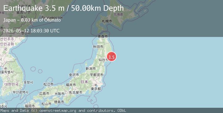 Map of NEAR EAST COAST OF HONSHU, JAPAN