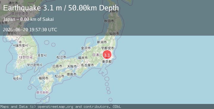 Map of EASTERN HONSHU, JAPAN
